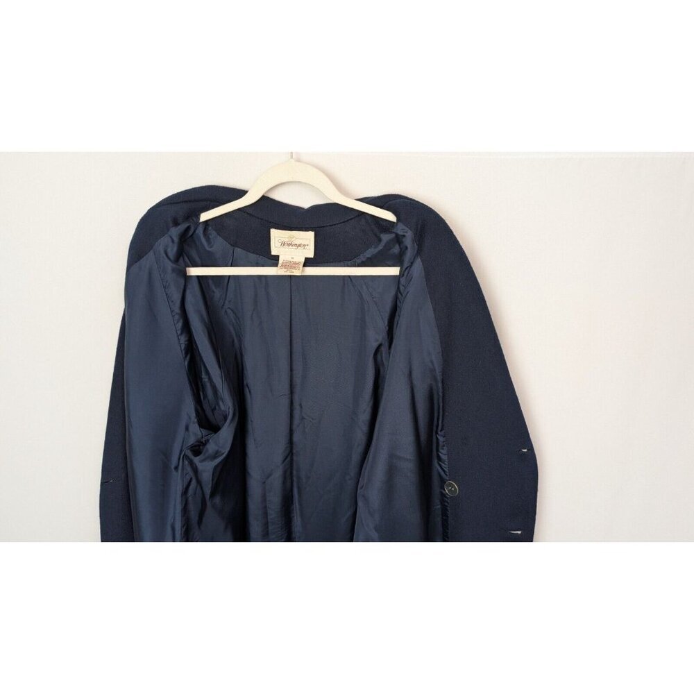 VTG 90s Worthington sz 14 Wool Long Overcoat Peacoat Jacket Midi Double Breasted - Picture 12 of 16